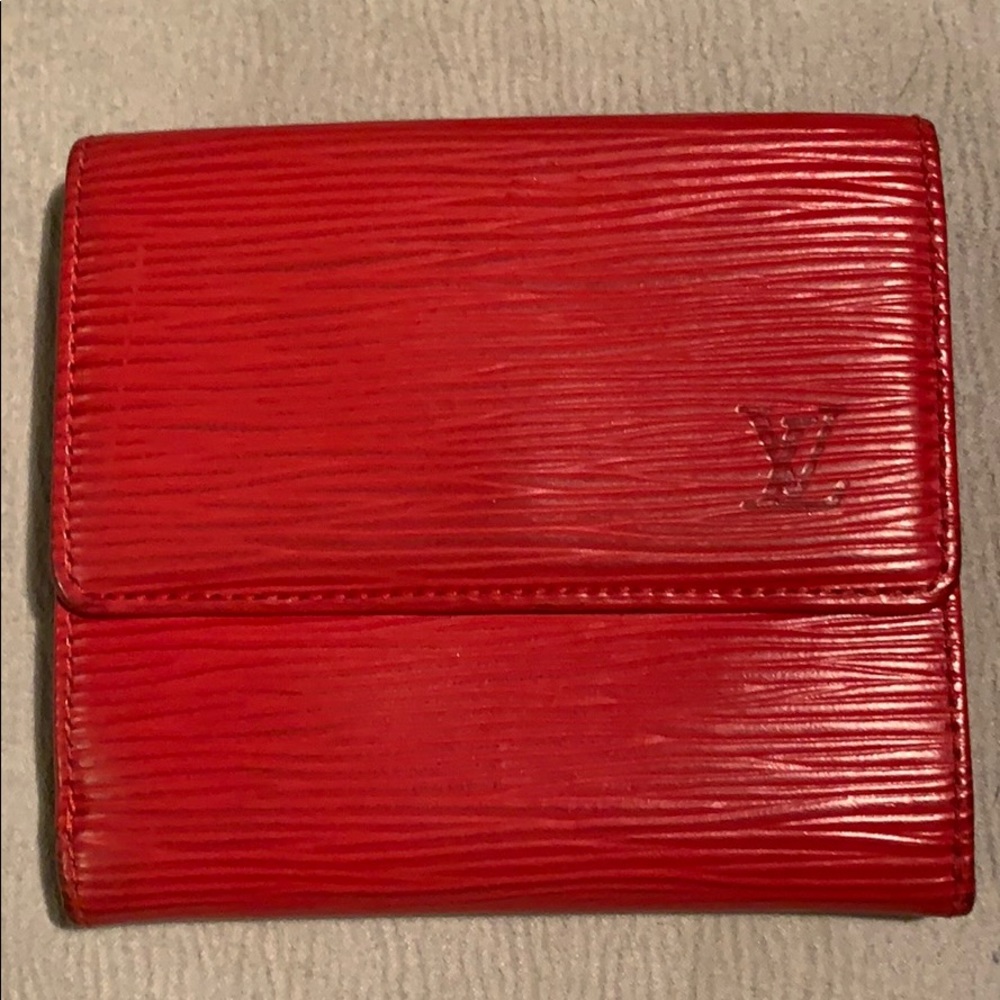 Authentic Red Louis Vuitton Epi wallet